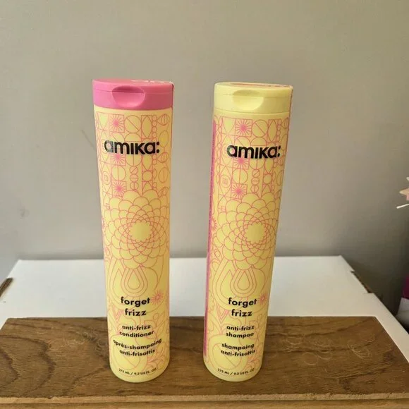 Amika Forget Frizz Shampoo and Conditioner Set. NWT and Sealed. 9.2 oz bottles - Picture 1 of 6